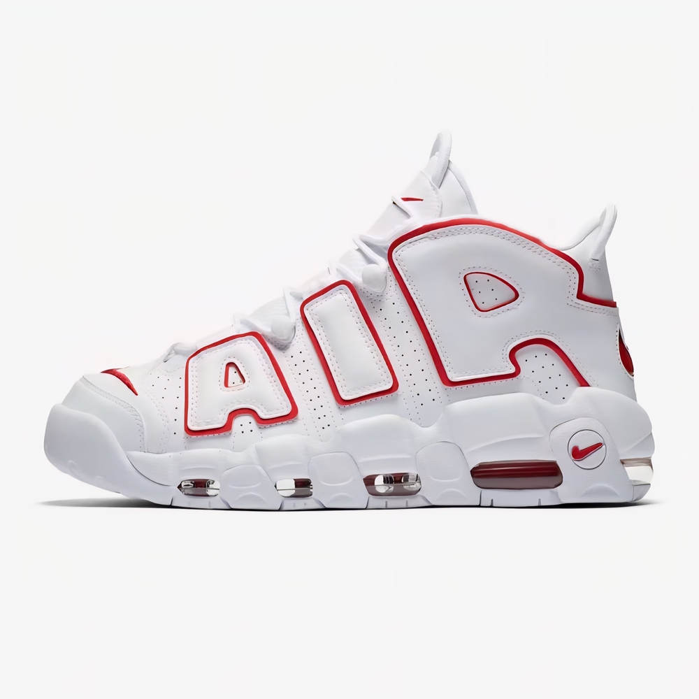Nike Air More Uptempo White Red Sneakers